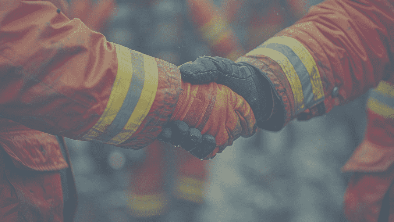 Firefighters Shaking Hands